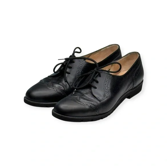 Vintage: Salvatore Ferragamo Boutique ✽ Oxford Wingtip Shoes ✽ Black Leather 7M - Picture 10 of 16